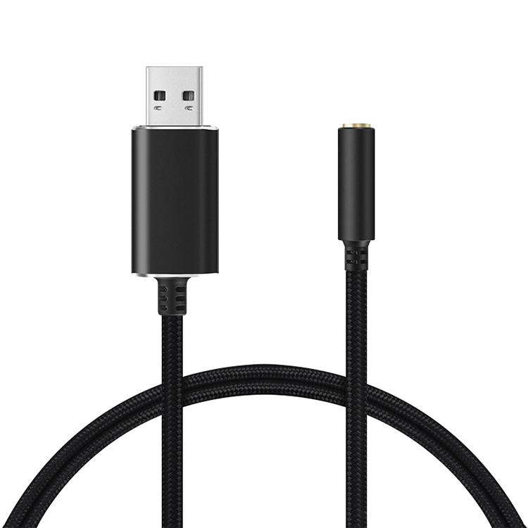 USB to 3.5mm female Computer earphone PS4 audio adapter cable